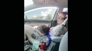 Tattooed MILF Fucked in Public Parking Lot RISKY