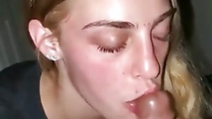 cute girl swallows every drop of BBC