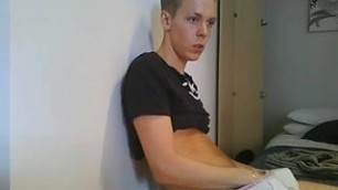 Fashion boy jerking on webcam
