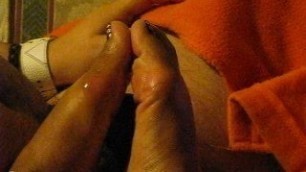 Eat cum on feet my wife