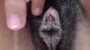 An Exotic Hairy Black Lips Pussy