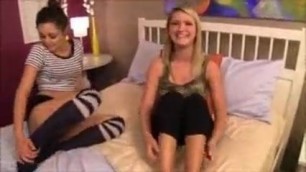 daughter and her nasty friend play with stepdad